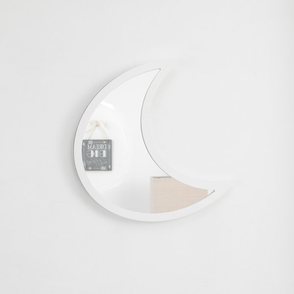 Isabelle & Max Moon Shaped Mirror Easy Hang Shatter Proof Mirror